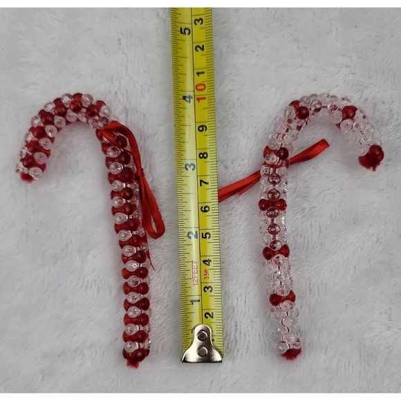 Vintage Beaded Christmas Ornaments Lot of 13 Wreath Bell Candy Canes - Picture 11 of 11